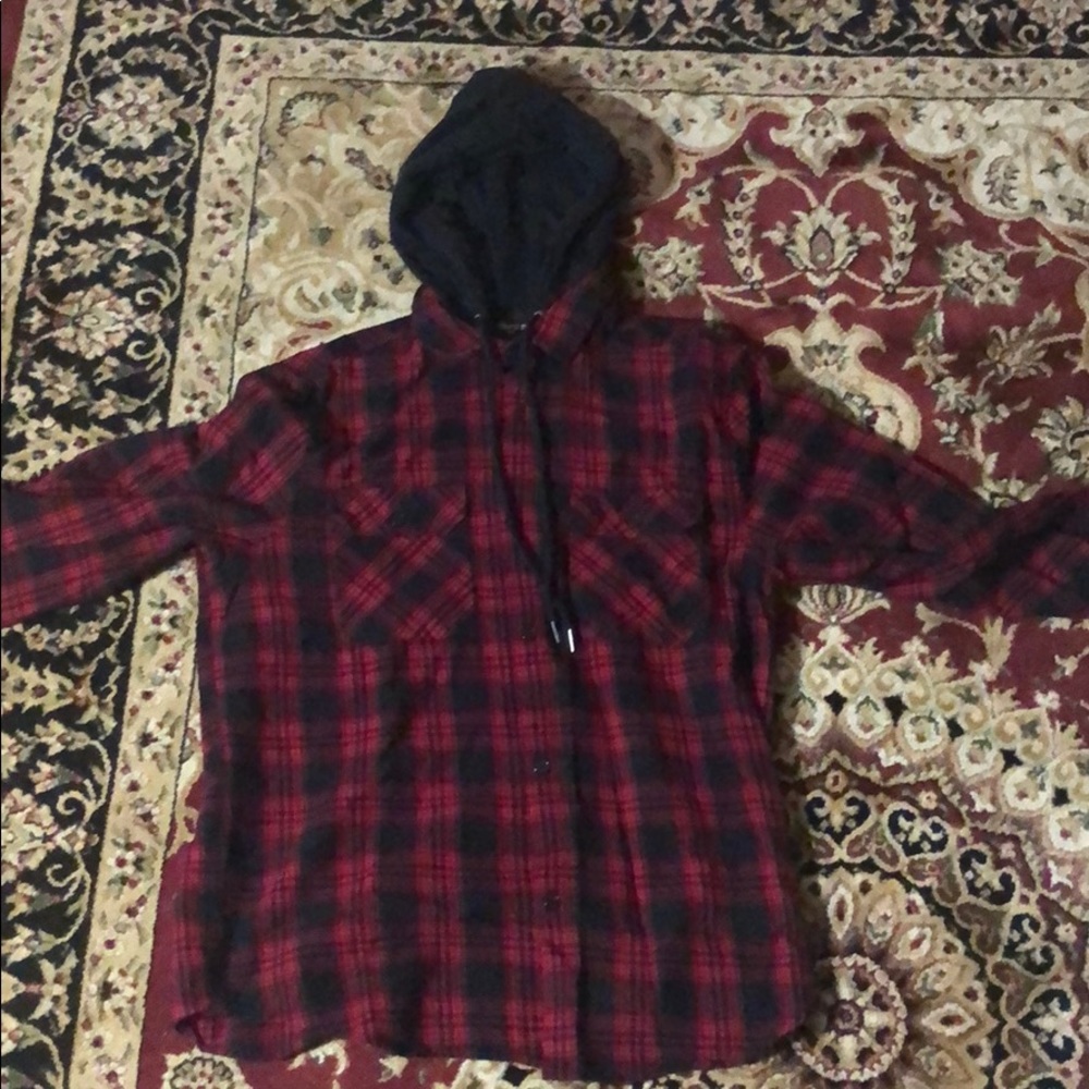 Flannel hoodie forever 21